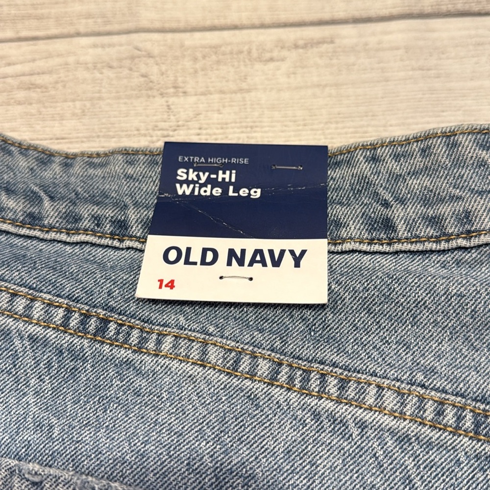 Women’s Old Navy Sky-Hi Wide Leg extra high rise jeans size 14 - Picture 5 of 15